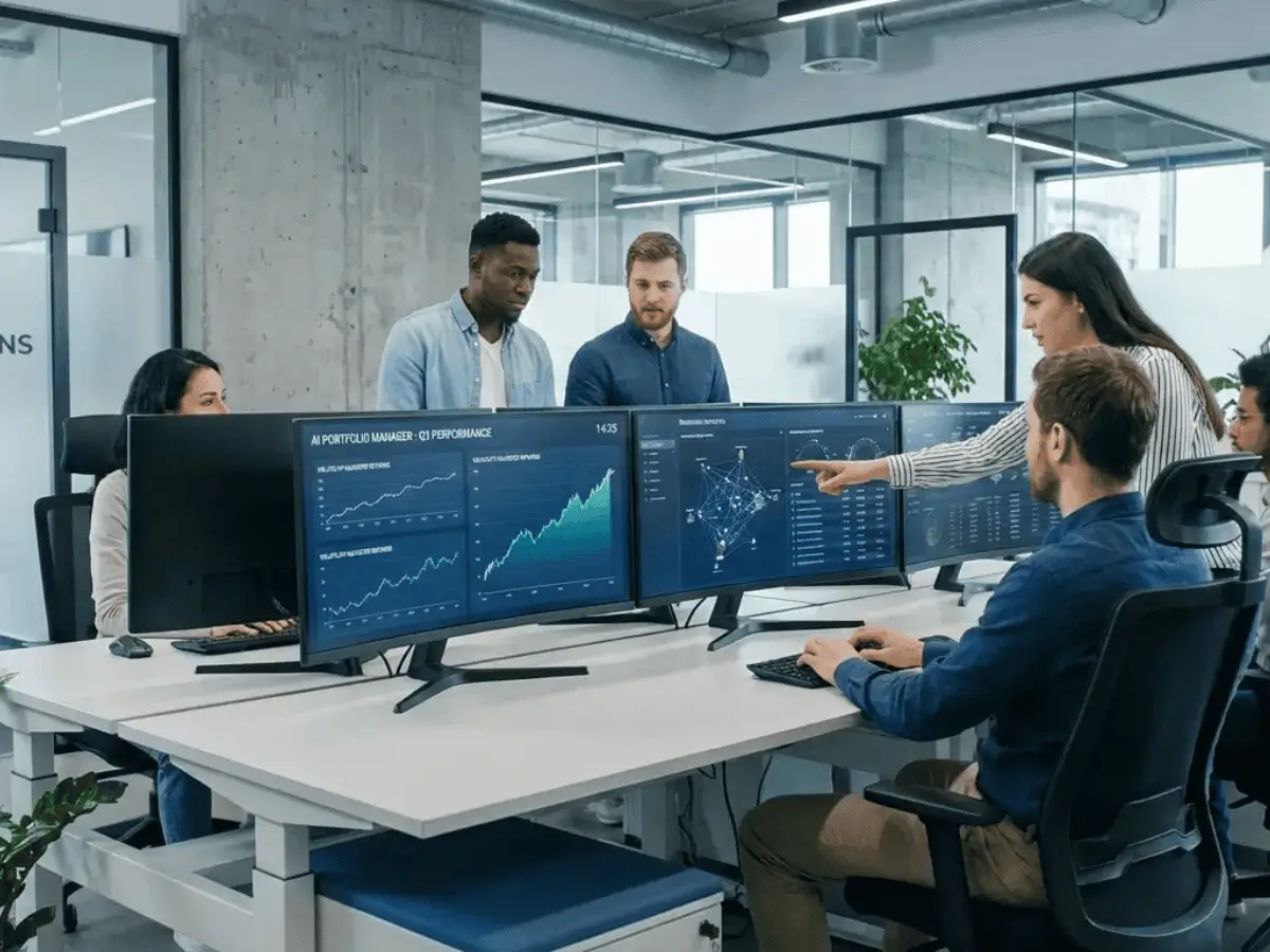 AI portfolio manager blockchain case study showing real-time performance analytics