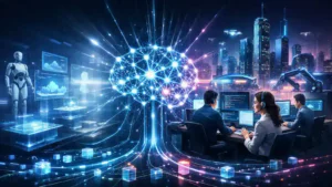 AI in February 2026, transitioning from experimental demos to real-world deployment, powering automation, coding, and digital infrastructure.