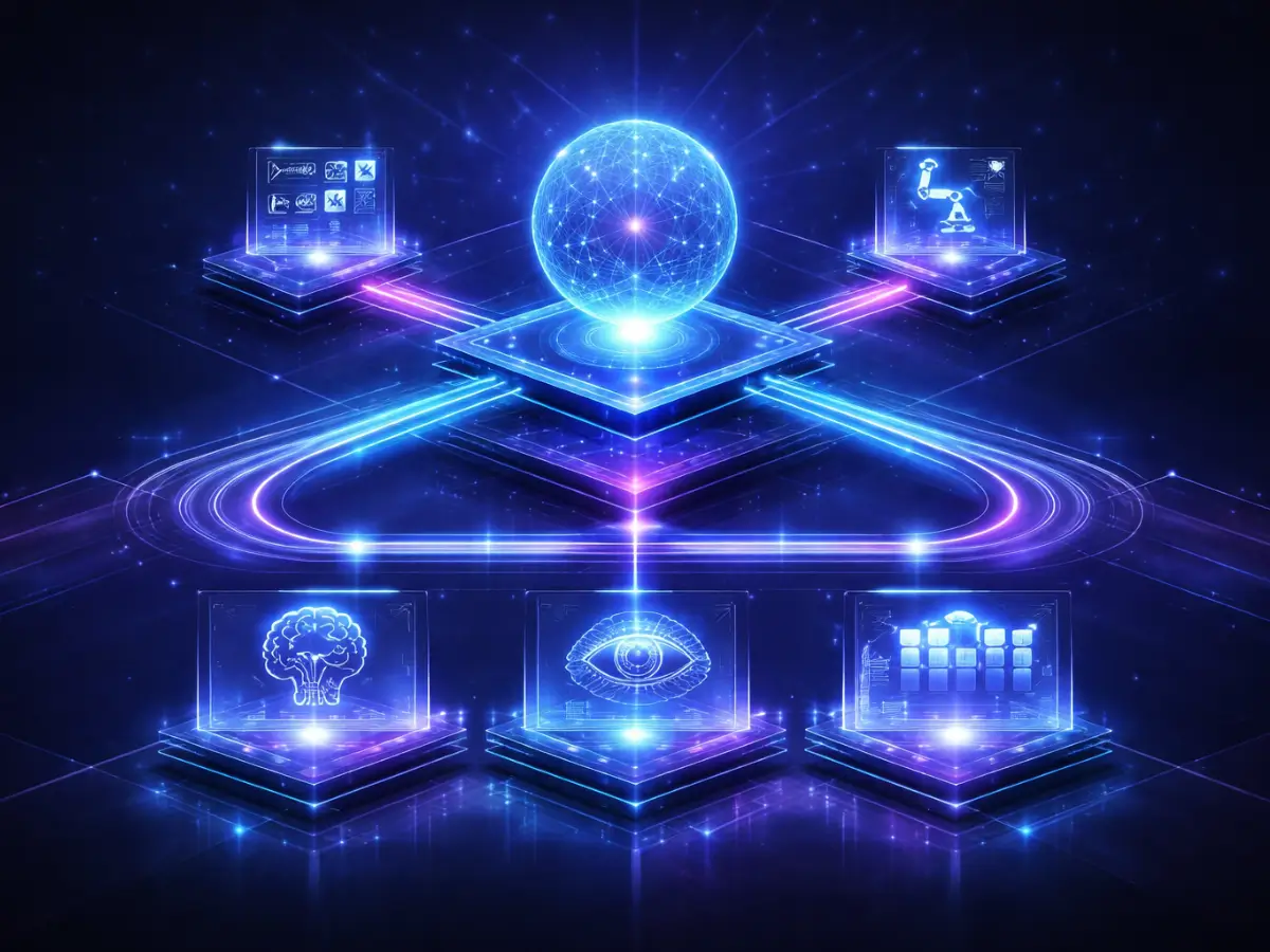 Diagram comparing AI model selection framework for enterprise adoption in 2026, focusing on orchestration vs raw capability.