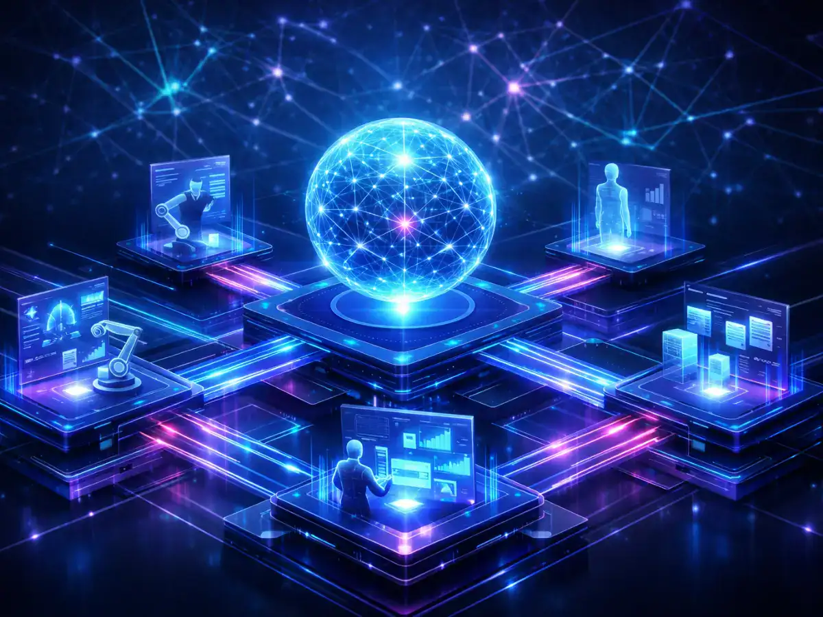 Diagram showing Claude Opus 4.6 multi-agent team architecture with orchestrator agent dividing knowledge work tasks.